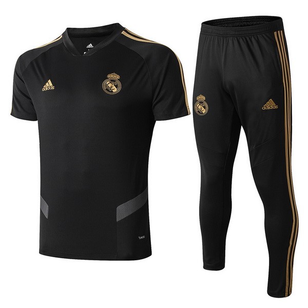 Camiseta de Entrenamiento Real Madrid Conjunto Completo 2019 2020 Negro Amarillo